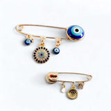 BLING Minimalist Gold Plated Rhinestone Evil Eye Brooch Pin