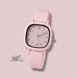BLING Time Square Face Silicone Strap Quartz Wrist Watch
