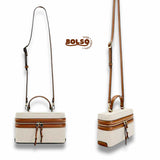 PREORDER BOLSO Vintage Premium Canvas Leather Structured Box Bag Satchel