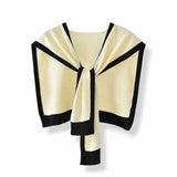 WRAP Two Tone Shoulder Wrap Overlay Tie Knitted Cardigan