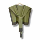 WRAP Two Tone Shoulder Wrap Overlay Tie Knitted Cardigan