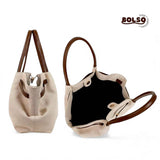 PREORDER BOLSO Canvas Leather Slouchy Dumpling Tote Bag