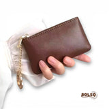 BOLSO Mini Leather Zipper Purse with Key Holder