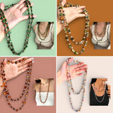 BLING Boho Vintage Shell Beads Long Necklace