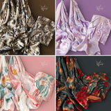 WRAP Luxury Floral Satin Scarf | Multi-Way Wrap for Day to Night Looks