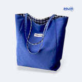 BOLSO Lightweight Retro Checkered Reversible Fabric Fun Shopper Tote Bag