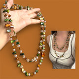 BLING Boho Vintage Shell Beads Long Necklace