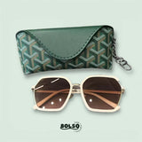 BOLSO Patterned Leather Sunglasses Protective Case