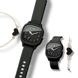 BLING Time Silicone Watch Heart Bracelet Set