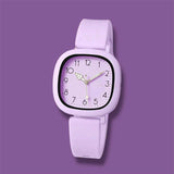 BLING Time Square Face Silicone Strap Quartz Wrist Watch