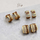 BLING 3pairs Vintage Two Tone Earrings Set