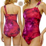 GYPSY Swim Tie Dye Print One Shoulder One Piece Swimsuit