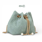 BOLSO Vintage Mini Bucket Chain Strap Crossbody Bag
