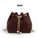 BOLSO Vintage Mini Bucket Chain Strap Crossbody Bag