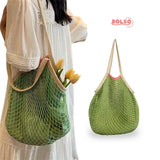 BOLSO Colorful Net Summer Basket Tote Bag