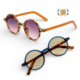 ILUV Retro Animal Print Round Frame Sunglasses