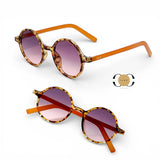 ILUV Retro Animal Print Round Frame Sunglasses
