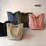 BOLSO Kanso Minimalist Zipper Pocket Daily Tote Bag