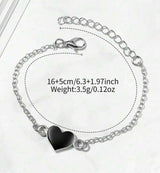 BLING Time Metal Round Face Classic Watch Heart Bracelet Set