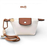 BOLSO Soft Leather Compact Coin Purse w Keychain (Easy Gift)