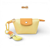 BOLSO Soft Leather Compact Coin Purse w Keychain (Easy Gift)