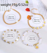 BLING Time Summer White Floral Watch Flower Bracelet Set