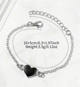 BLING Time Metal Square Face Classic Watch Heart Bracelet Set