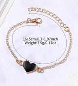BLING Time Square Face Watch Heart Bracelet Set