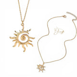 BLING Summer Boho Sun Pendant Necklace