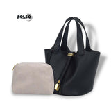 BOLSO Leather Mini Bucket Classic Open Bag