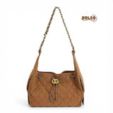 PREORDER BOLSO Premium Quilted Suede Classic Chain Bag