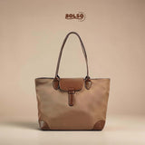 BOLSO Classic Nylon Leather Commuter Tote Bag