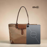 BOLSO Classic Nylon Leather Commuter Tote Bag