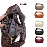 BOLSO Knot Handle Woven Leather Hobo Bag (40cm Width)