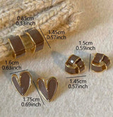 BLING 3pairs Vintage Two Tone Earrings Set