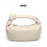BOLSO Knot Handle Woven Leather Hobo Bag (40cm Width)
