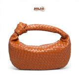 BOLSO Knot Handle Woven Leather Hobo Bag (40cm Width)