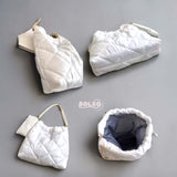 BOLSO Leather Quilt Shoulder Bag Chain Strap w Purse