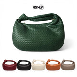 BOLSO Knot Handle Woven Leather Hobo Bag (40cm Width)