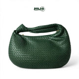 BOLSO Knot Handle Woven Leather Hobo Bag (40cm Width)