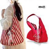 BOLSO Reversible Canvas Nylon Shoulder Bag