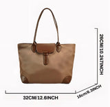 BOLSO Classic Nylon Leather Commuter Tote Bag