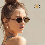 ILUV Gold Metal Oval Frame Sunglasses