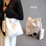 BOLSO Leather Quilt Shoulder Bag Chain Strap w Purse