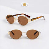 ILUV Gold Metal Oval Frame Sunglasses