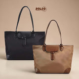 BOLSO Classic Nylon Leather Commuter Tote Bag
