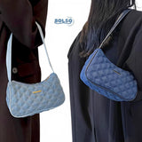 BOLSO Denim Diamond Quilt Shoulder Bag