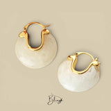 BLING Vintage Retro Gold Edge Hoop Earrings