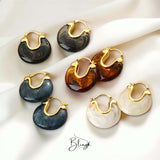 BLING Vintage Retro Gold Edge Hoop Earrings