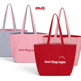 BOLSO Reversible Casual Fabric Stripes Print Tote Bag
